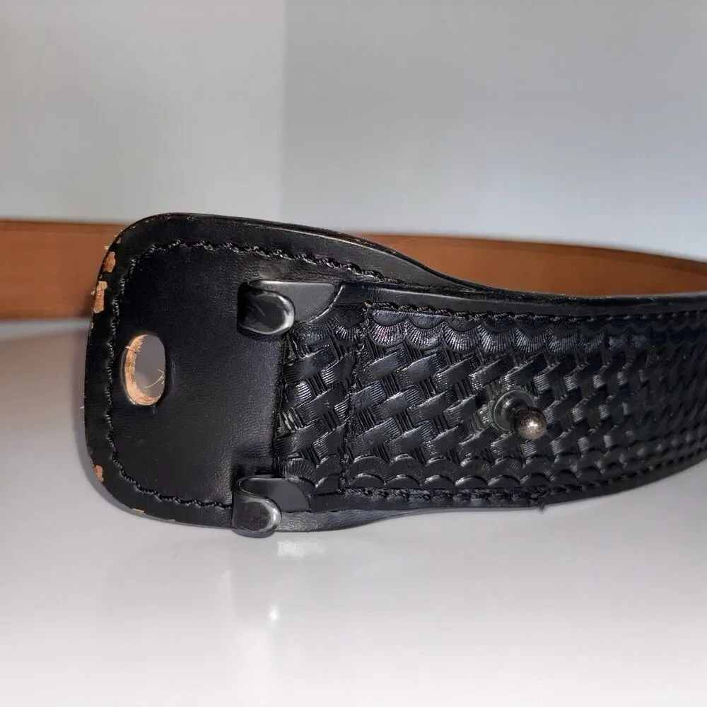 Dutyman Basketweave Full Grain Leather Belt 1021U Size 34 Police Officer Uniform